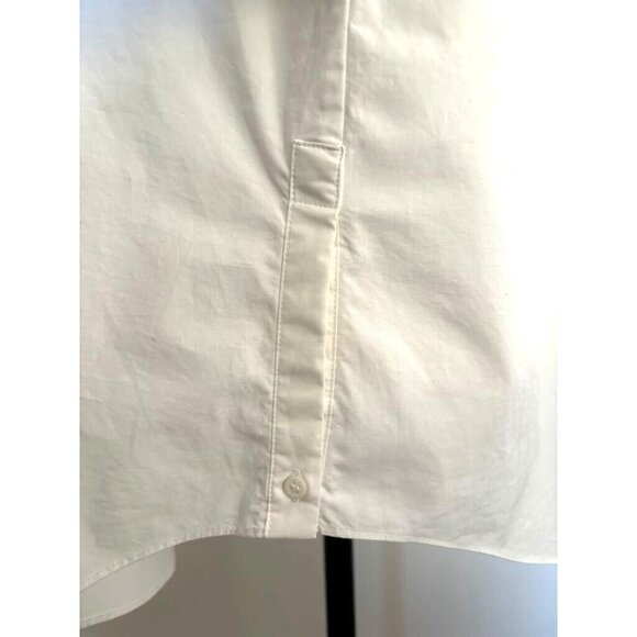 COS Sweatshirt with Shirt Hem Size Small Oversized Colorblock Top Gray White EUC - Picture 9 of 10